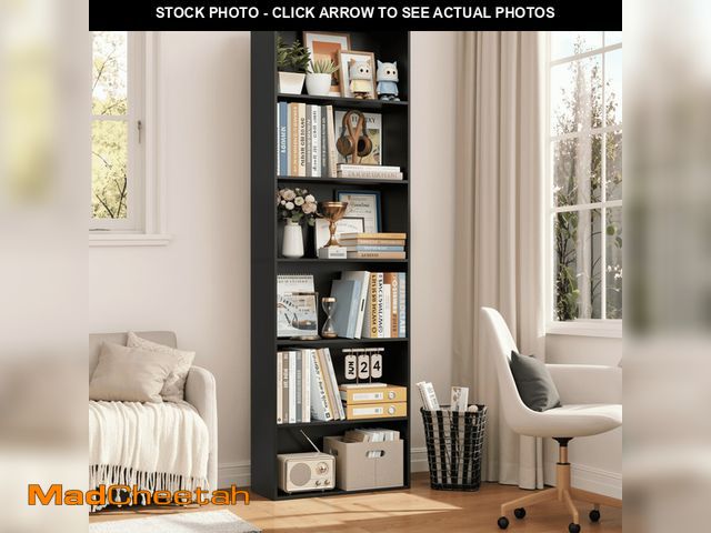 Lot 74-13780783 - Homfa 6 Tier Tall Bookshelf and Bookcase, Wooden Bookcase Display Shelf for Living Room Home Office ...