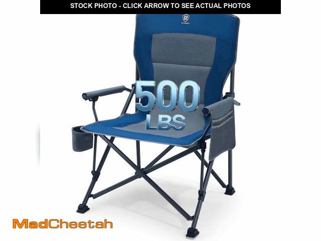 Lot 74-14311105 - EVER ADVANCED Oversized Folding Camping Chair, High Back Lawn Chair for Adults with Side Pockets &am...