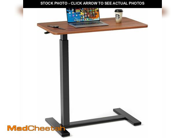 Lot 74-13382140 - Adjustable Overbed Bedside Table with Wheels, Rolling Laptop Table, Pneumatic Adjustable Hospital &a...