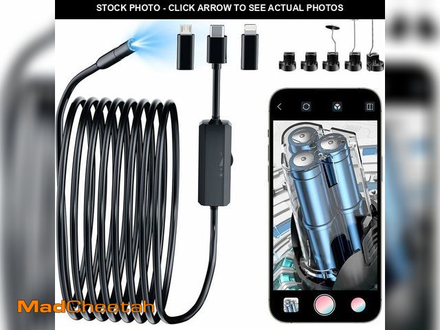 Lot 74-10909182 - WOVTE Endoscope Camera with Light, 16.5ft Snake Camera, IP67 Waterproof Borescope,1920P Inspection C...