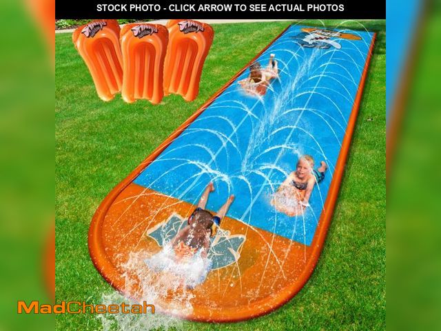 Lot 74-12331722 - Slip Water Slide, 17ftx3 Lane Slip Water Slide for Kids Backyard Lawn,Summer Water Toys Outdoor Spri...