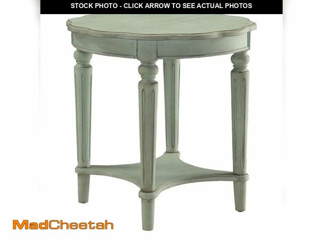 Lot 74-12940419 - *WHITE* Acme Fordon Round Wooden End Table with Bottom Shelf in *WHITE*  - UNUSED