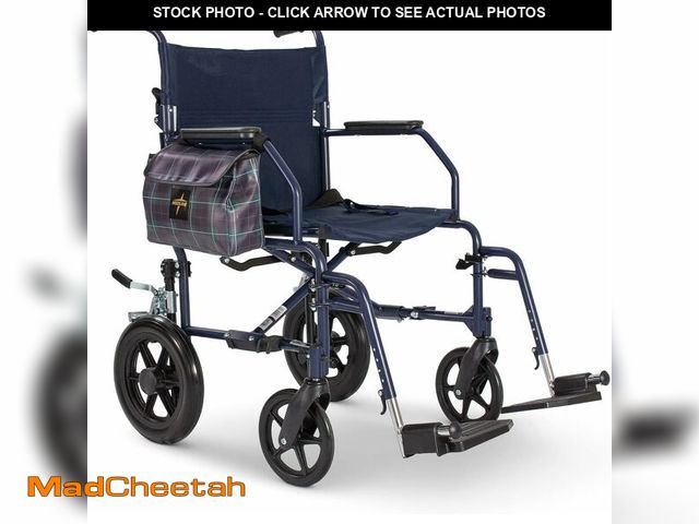 Lot 74-13011281 - Medline Foldable Transport Chair w/Microban for Seniors &amp; Post-Surgery Patients (300 lb. Weight ...