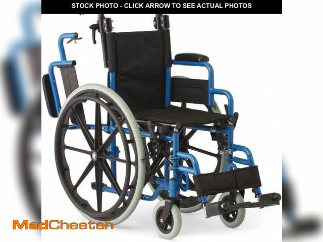 Lot 74-12448961 - Medline Pediatric Wheelchair with 12" Wide Nylon Seat with Seat Belt, 250 lb. Weight Capacity, Teles...