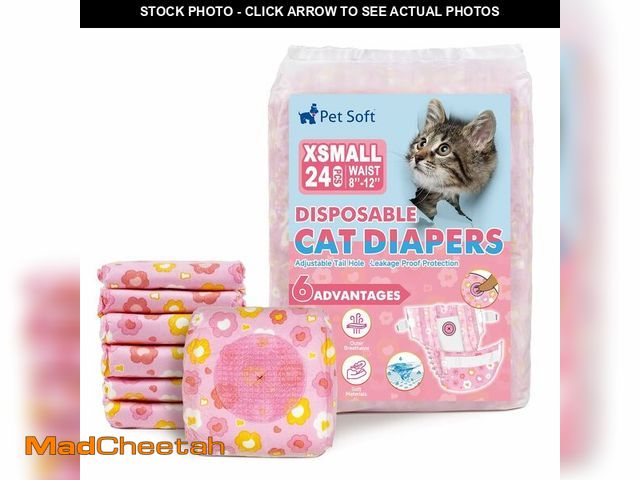 Lot 74-12715921 - Pet Soft Disposable Cat Diapers - Diaper for Female &amp; Male Cats, Puppy Doggie Diapers for Female...