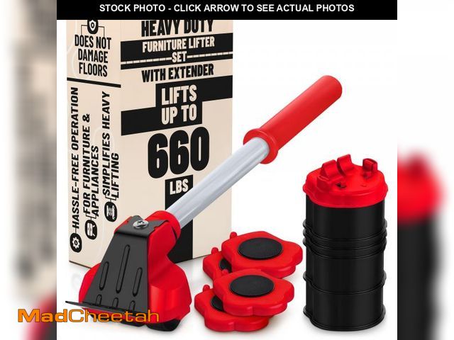 Lot 74-12306876 - Furniture Lifter Tool with 4 Appliance Rollers 660 Lbs - Furniture Lifters for Heavy Furniture Mover...