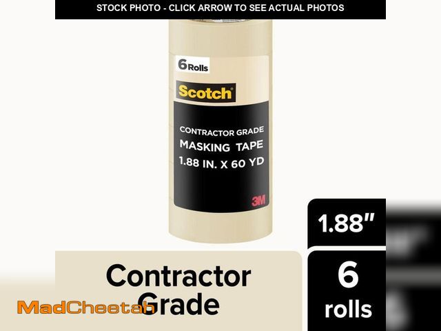 Lot 74-12464807 - 3M Scotch 1.88 in. x 60.1 Yds. Multi-Surface Contractor Grade Tan Masking Tape (6 Rolls) 2020-48TP6 ...