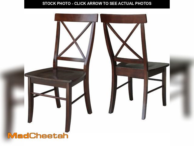 Lot 74-12918767 - International Concepts X- Back Chair, with Solid Wood Seat, Java - UNUSED