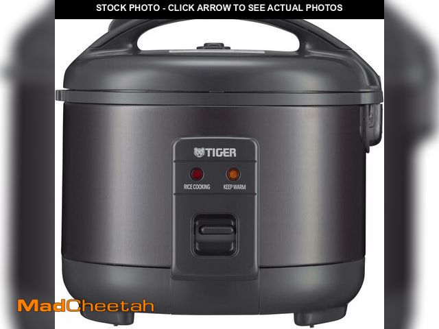 Lot 74-12633389 - Tiger JNP-S55U-KY 3 Cup Capacity White Rice Cooker with Non-Stick Inner Pot, Retractable Power Cord,...