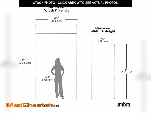 Lot 74-12898494 - (MISSING HARDWARE) Umbra Anywhere Expandable Curtain Rod and Room Divider, Nickel - USED