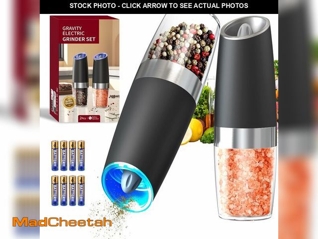 Lot 74-14058012 - CIRCLE JOY Gravity Electric Salt and Pepper Grinder Set Automatic Salt and Pepper Grinder Set with L...