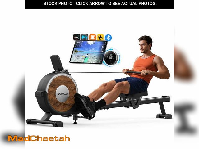 Lot 74-14261015 - MERACH Rowing Machine, 16 levels of Quiet Magnetic Smart Auto Resistance, 350 lbs Weight Capacity Ro...