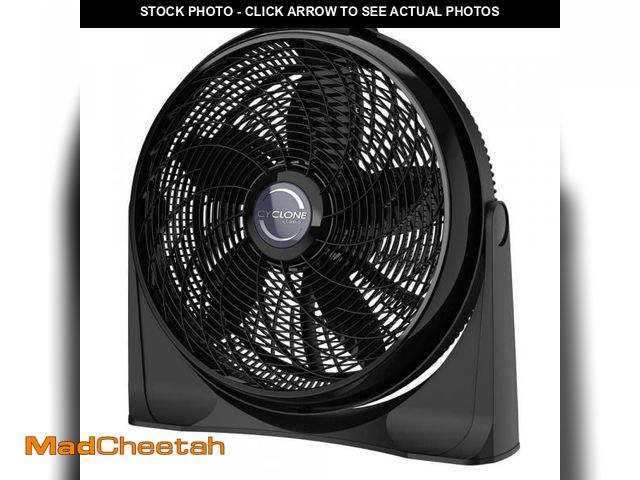 Lot 74-12400444 - Lasko Cyclone 20 in. 3 Speed Air Circulator Floor Fan for Home in Black with Wall Mount Option, Pivo...