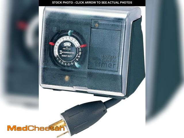 Lot 74-12049948 - Intermatic P1131 Heavy Duty Weatherproof Above Ground Pool Pump Timer - Twist Lock Plug and Receptac...
