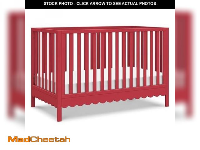 Lot 74-12203423 - DaVinci Sammy Scallop 4-in-1 Convertible Crib - Tomato Red - UNUSED