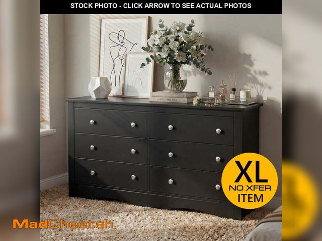 Lot 74-13817452 - Homall 52'' Wide 6 Drawer Dresser for Bedroom, Modern Wood Chest of Drawers with Smooth-gliding Draw...