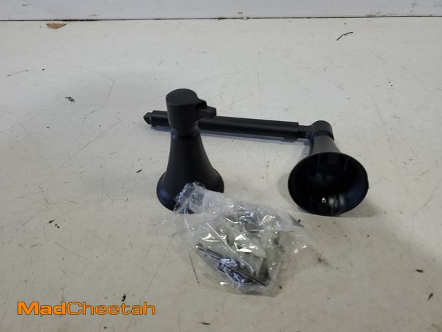 Lot 74-12484785 - Delta Lorna Wall Mounted Pivot Arm Toilet Paper Holder Bath Hardware Accessory in Matte Black - UNUS...