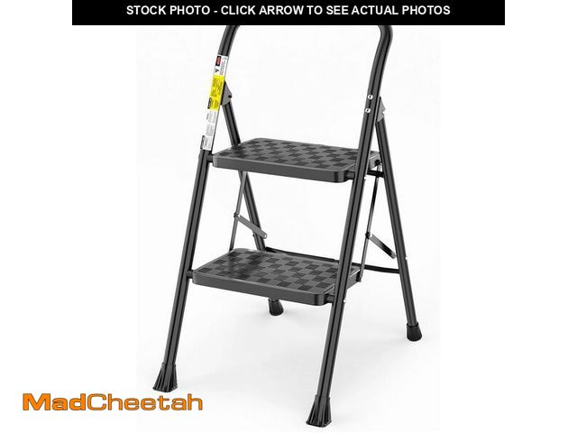 Lot 74-14068105 - HBTower 2 Step Ladder, Step Stool for Adults,2 Step Ladder Folding Step Stool with Wide Pedal Ergono...