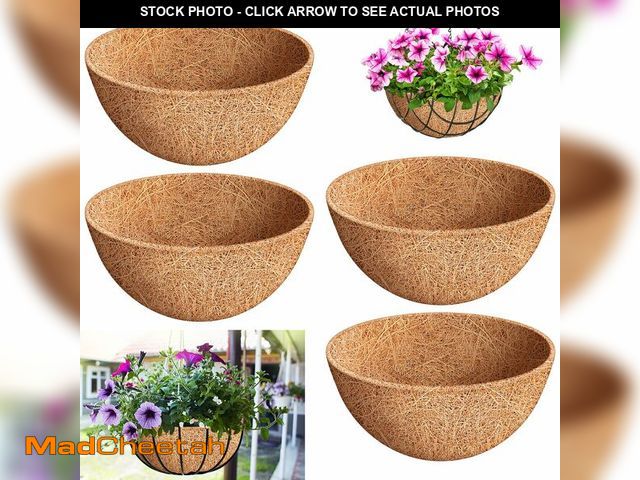 Lot 74-14152331 - Riare 4 Pack 16 Inch Round Coco Liners Replacement, 100% Natural Coconut Coir Liners for Hanging Bas...