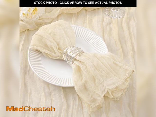Lot 74-12214910 - DeZerlor 50 Pack Beige Cheesecloth Napkins Washable Summer Cream Cloth Napkins Set of 50 Cotton Gauz...