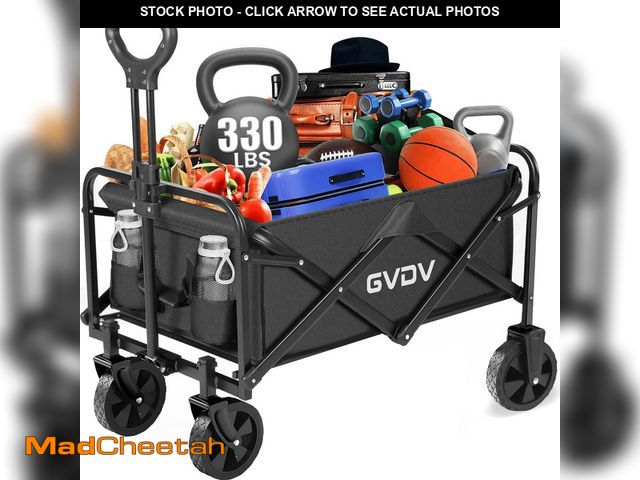 Lot 74-13657983 - GVDV Collapsible Wagon Cart, Portable Utility Wagon for Camping, Beach, Picnic, Shopping, Sports, an...