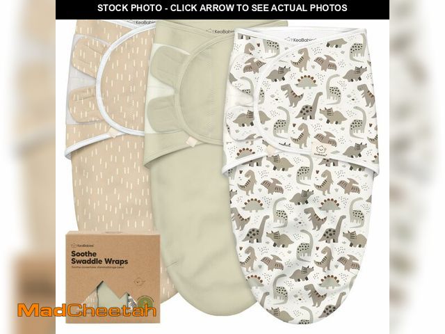 Lot 74-14298685 - KeaBabies 3-Pack Organic Baby Swaddles for Newborns, Infant (Dino Ridge, 3-6M) - UNUSED