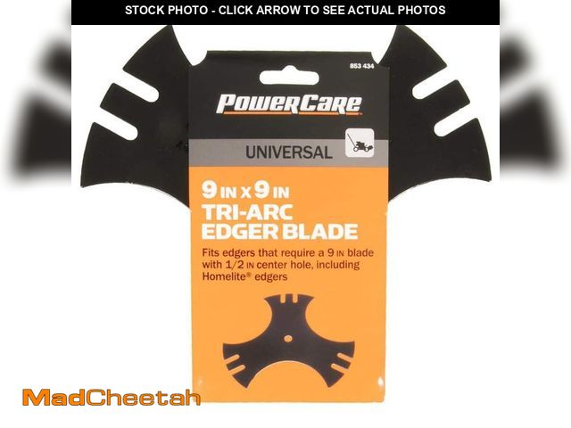 Lot 74-14257422 - Powercare 9 in x 9 in. Universal Tri-Arc Edger Blade with 1/2 in. Connection - UNUSED