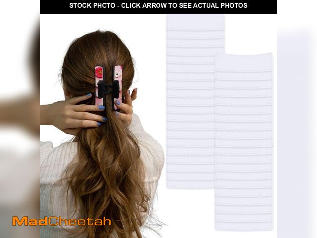 Lot 74-12047183 - 40 Pack Hair Claw Clips Cover Blanks - Sublimation for Square &amp; Rectangle Clips with Strong Doub...