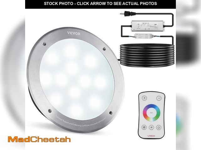 Lot 74-12783278 - VEVOR 120-Volt AC LED Pool Light 10 in. 40-Watt RGBW Color Changing Inground Swimming Pool Light 100...