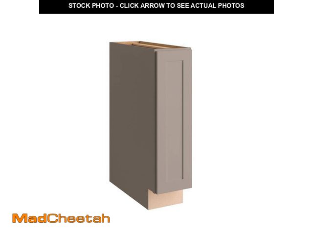 Lot 74-12773282 - Hampton Bay Courtland 9 in. W x 24 in. D x 34.5 in. H Assembled Shaker Base Kitchen Cabinet in Sterl...