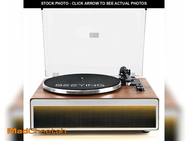 Lot 74-13710479 - SeeYing Vinyl Record Player with Built in HiFi Speakers, Bluetooth Belt Drive Turntable for Vinyl Re...