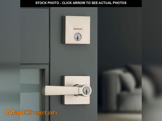 Lot 74-13055799 - kwiskset Perth Keyed Entry Handle and Single Cylinder Deadbolt Combo Pack featuring SmartKey Securit...