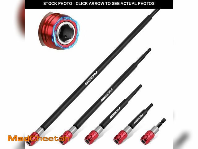 Lot 74-12968732 - 5-Piece 2", 4", 6", 12", 17" Extra Long Magnetic Screwdriver Bit Holders, 1/4 Inch Hex Shank Quick R...