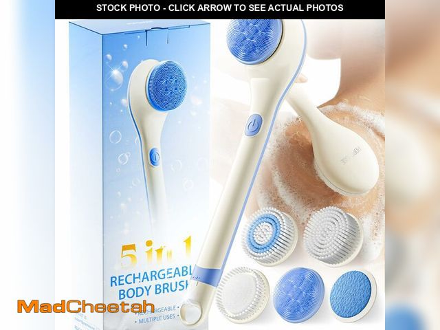 Lot 74-14208223 - Electric Body Brush Back Scrubber for Shower, Waterproof Long Handle Body Scrubber Bath Brush with 5...