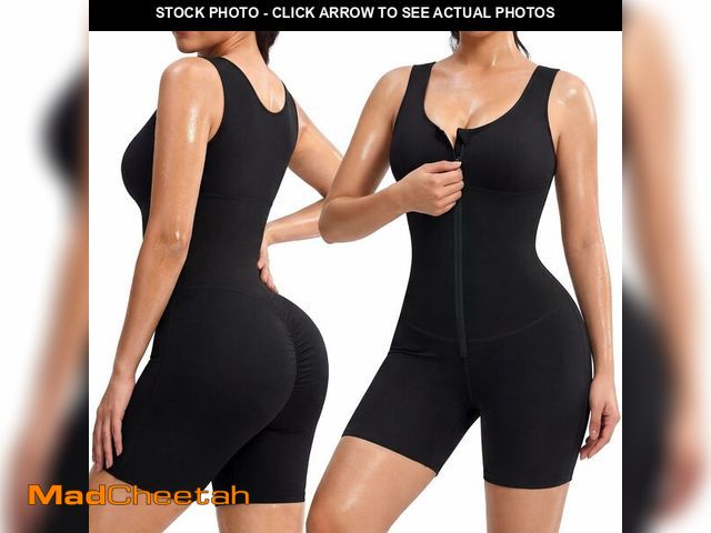Lot 74-14427960 - Junlan Sauna Suit Women Full Body Sleeveless Zipper Jumpsuit Waist Trainer - USED