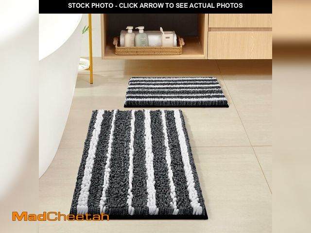 Lot 74-12973193 - HOMEIDEAS Bathroom Rugs Sets 2 Piece, Cationic Dyed Chenille Extra Soft and Absorbent Non Slip Machi...