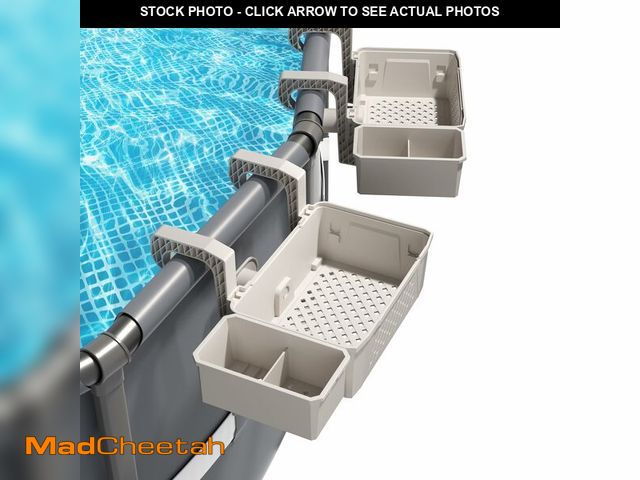 Lot 74-14294532 - AquaJoyer 2 Sets of Poolside Storage Baskets with Cup Holders - Perfect for 3-Inch or Smaller Top Ra...
