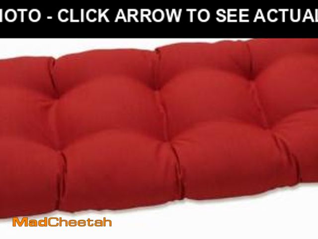 Lot 74-12396883 - Pillow Perfect Monti Chino Solid Indoor/Outdoor Wicker Patio Sofa/Swing Cushion Tufted, Weather and ...