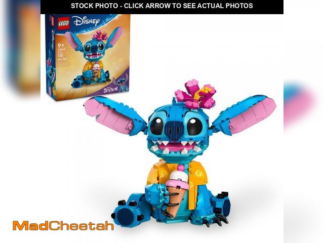 Lot 74-12309251 - LEGO Disney Stitch Toy Building Kit, Disney Toy for 9 Year Old Kids, Buildable Figure with Ice Cream...