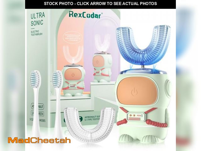 Lot 74-12443651 - Ultrasonic Kid's U-Shaped Electric Toothbrush, IPX7 Waterproof, Five Cleaning Modes, 60S Smart Remin...