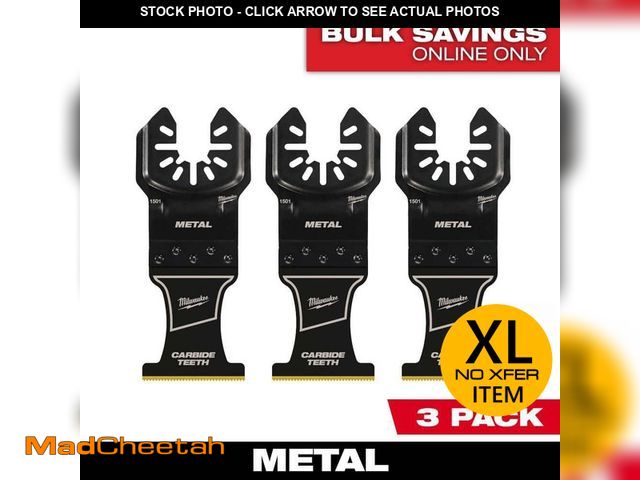 Lot 74-14182369 - Milwaukee 1-3/8 in. Carbide Universal Fit Extreme Metal Cutting Multi-Tool Oscillating Blade (3-Pack...
