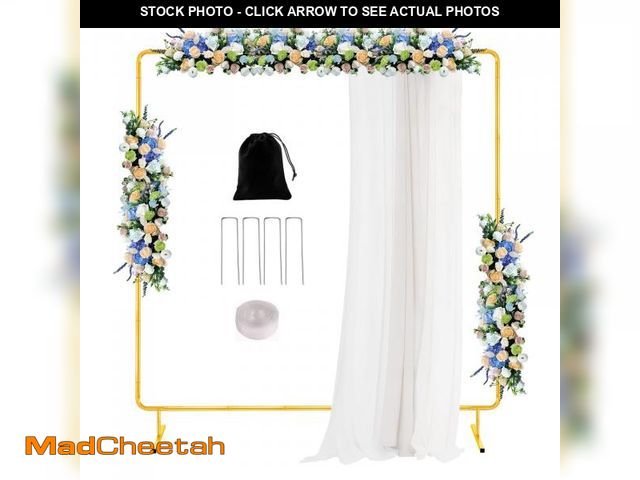 Lot 74-12444225 - Wedding Arch Backdrop Stand 6.6x6.6 FT Square Arches for Ceremony Gold Metal Arch Stand for Bridal S...