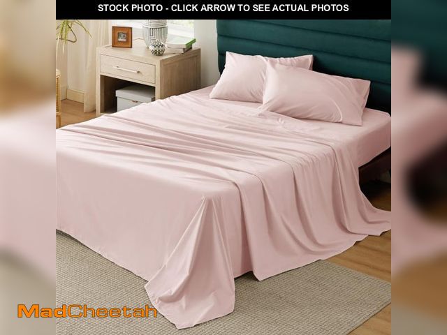 Lot 74-11547099 - Bedsure Cotton Percale Queen Sheet Set - 100% Cotton Bed Set for Queen Size Bed, Breathable &amp; Cr...