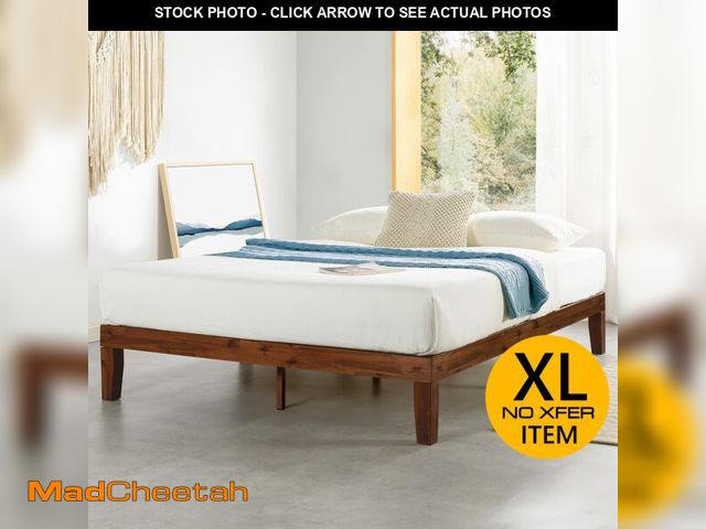 Lot 74-13789643 - Mellow 12" Solid Wood Platform Bed Frame with Classic Wooden Slat (No Box Spring Needed), King, Espr...