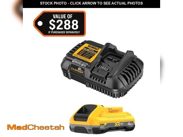 Lot 74-14325319 - DEWALT 20V MAX XR Power-Pack Lithium-Ion Starter Kit with 4. 0Ah Battery and Charger - UNUSED