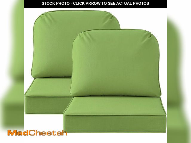 Lot 74-13710593 - Supdurplus Outdoor Sunbrella Cushions for Patio Furniture Set of 2, 24"x24" Water Repellent Chair Cu...