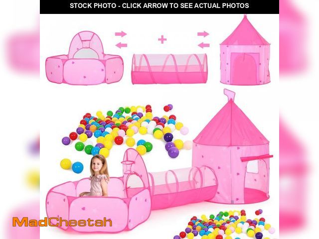 Lot 74-12426152 - Yexmas Kids Ball Pit with Play Tent and Play Tunnel, Kids Pop Up Tent for Indoor Outdoor, Toys for B...