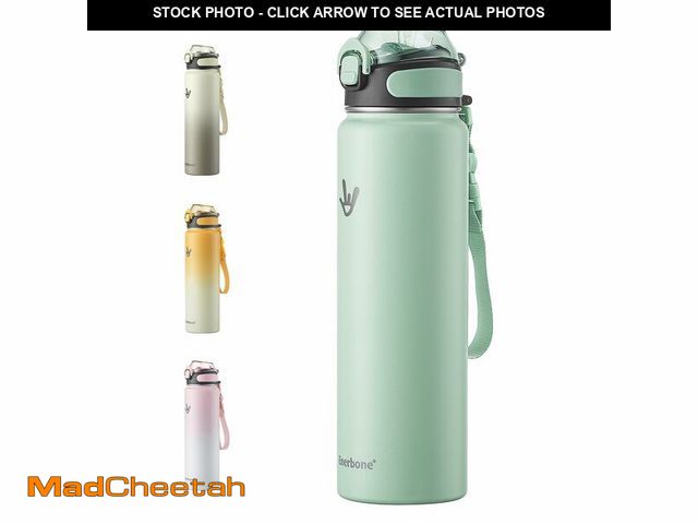 Lot 74-12711532 - Enerbone 32 oz Insulated Water Bottle, Stainless Steel Bottle with Carrying Strap, Double-Wall Vacuu...