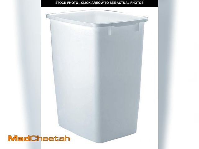 Lot 74-12484873 - Rubbermaid 34.1 L White Plastic Wastebasket, Model Fg2806tpwht - UNUSED