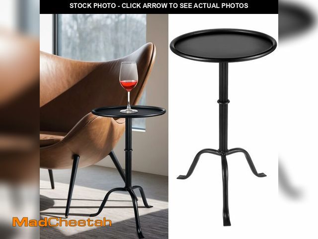Lot 74-12977000 - RattanView 1 Pcs Metal Martini Table Pedestal Small Side Table 12.5 x 12.5 x 20.6 Inches for Living ...